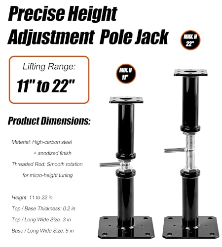 11"-22" House Jacks Post Pole Jack, Heavy-Duty Steel Basement Floor Jacks - color: Black, size: 11"-22" ( 4 Pack )