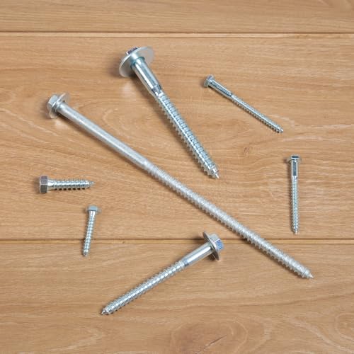 5/16" x 3" Lag Bolts (50 Pcs) 5/16 inch Lag Screws for Wood, Heavy Duty Hex Head with Washers, Zinc Plated - size: 5/16" x 3" (50 PCS)