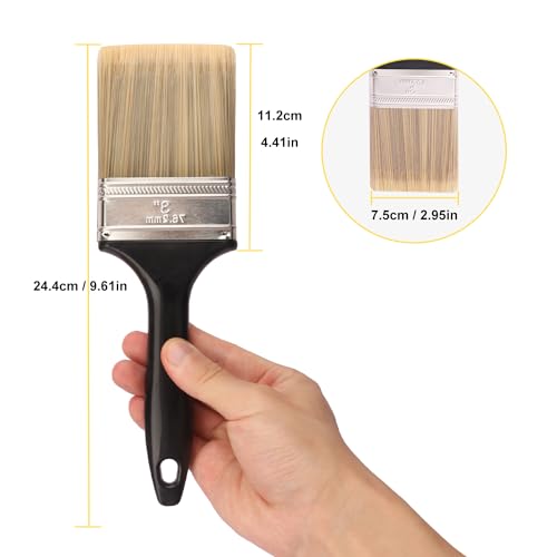 25 Pack 3 Inch Paint Brushes - A Professional Range of Wall Paint Brushes, Deck Paint Brush, and Chip Brushes - Perfect DIY Painting Tools for Your Home or Business KUKLIPJIM - size: 25 Pack 3 Inch
