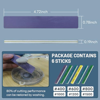 stedi Sanding Sticks, Model Hobby Making Tools,(400-1500 Grit) - style: 6PCS(#400+#600+#800+#1000+#1200+#1500)