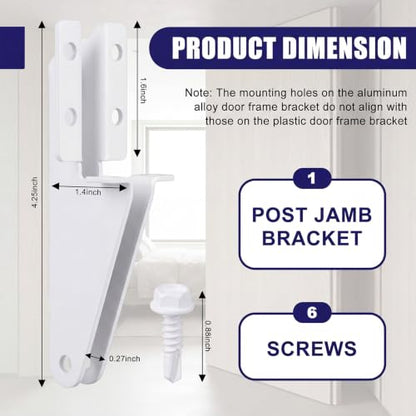 1 Pcs Aluminum Jamb Bracket Door Closer, White - color: White