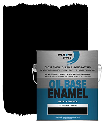 Diamond Brite Oil-Based Enamel Paint, Black, 1 Gallon, 32100-1 - color: Black, size: 128 Fl Oz (Pack of 1)