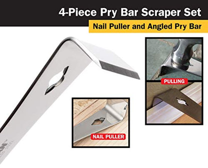 Titan 17009 4-Piece Stainless Steel Pry Bar Scraper Set - size: 4 Piece Set