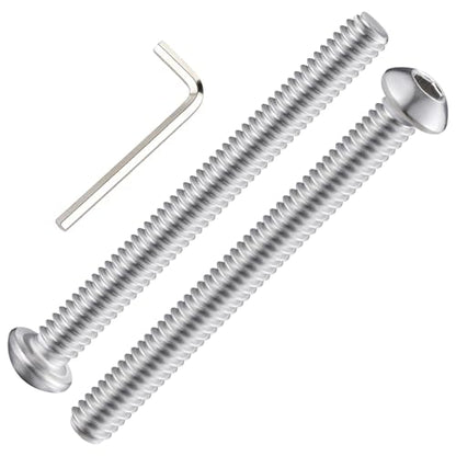 Wensilon (50Pcs) 1/4-20 * 3 Button Head Socket Cap Bolts Screws, 304 Stainless Steel, Allen Hex Drive, Bright Finish, Fully Machine Thread - color: Silver, size: B 1/4-20*3