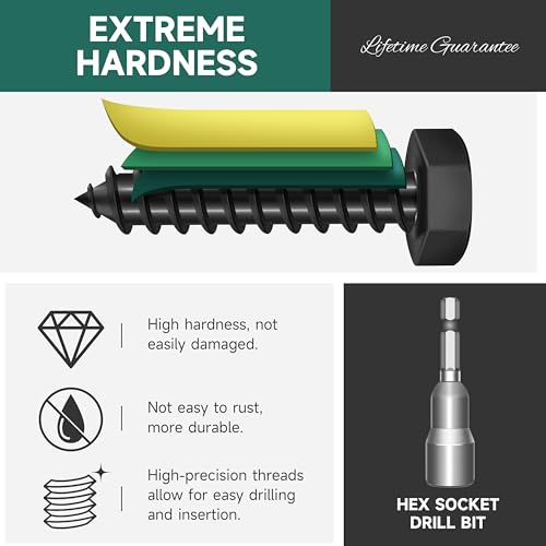 (20Sets) 1/4" x 1-1/4" Hex Head Lag Bolts, Heavy Duty Lag Screws with Washers, 304 Stainless Steel, 1/4 Bolt for Wood, Fully Thread, Black Oxided - size: 1/4" x 1-1/4"
