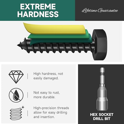 (20Sets) 1/4" x 1-1/4" Hex Head Lag Bolts, Heavy Duty Lag Screws with Washers, 304 Stainless Steel, 1/4 Bolt for Wood, Fully Thread, Black Oxided - size: 1/4" x 1-1/4"