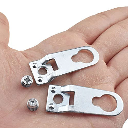 Metal Aluminum Alloy Hook Picture Frame Bracket Flat Corner Code Angle Plate Fastener Hanger Hooks Brace Stable Support Bracket Frame Hardware 40x15mm Sit Flush Shelf No Scratch 10Sets Silver - size: PanelHook-10pcs