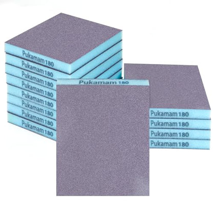 12 Pack Sanding Sponge, Washable and Reusable Sanding Blocks 180 Grit Wet Dry Sand Paper for Wood Drywall Metal Furniture - size: 180 Grits