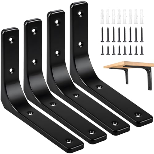 6 x 5 Inch Metal Shelf Bracket, Heavy Duty Shelf Support Bracket - size: 6 x 5 Inch (4 PCS)