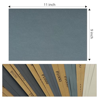 Sandpaper Assortment Grit 600 800 1000 2000 3000 25PCS, Wet Dry Sandpaper Sheets 9 x 11 Inch, Silicon Carbide Sand Paper for Wood Furniture Finishing, Metal Sanding, Automotive Polishing - style: Assorted Grit 600-3000