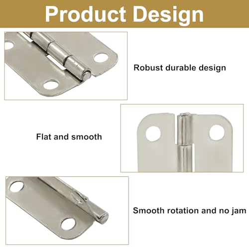 Murtenze 24Pcs Butt Hinge, 1" x 3/4", Silver - color: Silver, size: 1 Inch - 24PCS