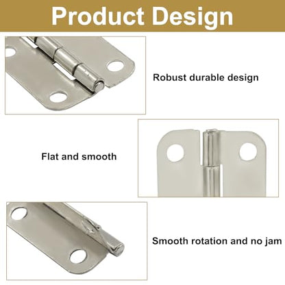 Murtenze 24Pcs Butt Hinge, 1" x 3/4", Silver - color: Silver, size: 1 Inch - 24PCS