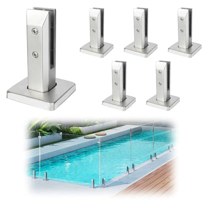 LukLoy 6 Pack T304 Stainless Steel Glass Railing Spigot Brushed - color: Silver - 6 Pack