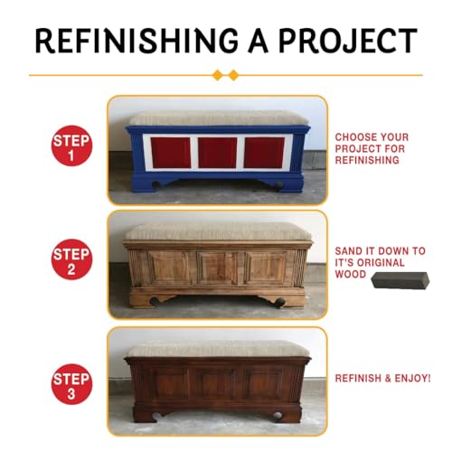 Strip 'N Sand Paint Remover 18 Blocks | Non‑Toxic, Chemical‑Free Paint & Varnish Stripper | Contour Sanding Blocks for Wood, Metal & Masonry | Ideal for Kitchen Cabinets, Furniture