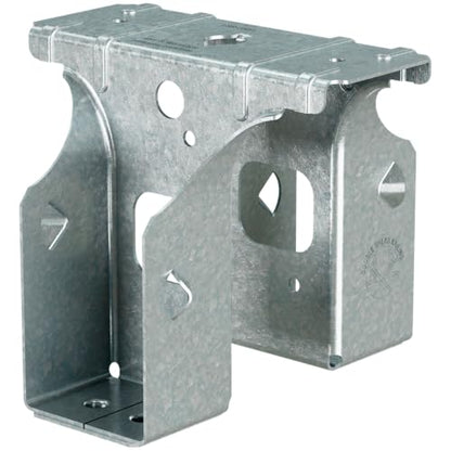 Simpson Strong-Tie PFD24B Post-Frame Top-Flange Saddle Hanger - 1-9/16 in. x 3-3/8 in., 2x4 Joist Size, Zinc Galvanized 20-Gauge Steel Construction, Dome-Shaped Joist Nail Holes