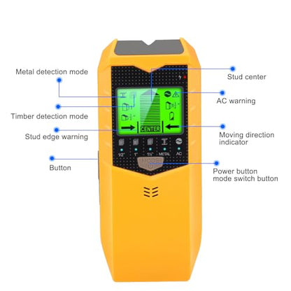 Electronic Stud Finder Wall Scanner 5 in 1 with LCD Display for Wood Metal Studs Joist Pipe AC Wire