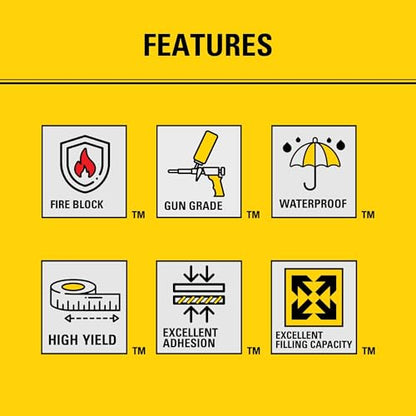 Stanley F952P Fire Block Spray Foam Sealant (1x24 Oz.) – Expanding Polyurethane Foam Insulation, High Yield, Heat Resistant, Gun Grade Application | Gun NOT Included | 24 Oz. 1 Pack - color: Fire Block Pack, size: 1 Pack