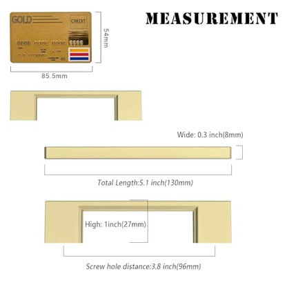 Amerdeco 10 Pack Brushed Gold Cabinet Pulls 3-3/4" - color: Brushed Gold, size: 3.75" hole center