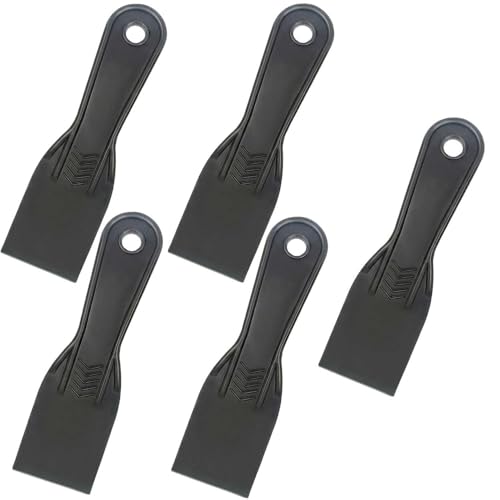 5-Pack Plastic Putty Knife Set, Flexible Scraper Tools for Spackling, Drywall Repair, Caulking, Surface for Delicate Surfaces