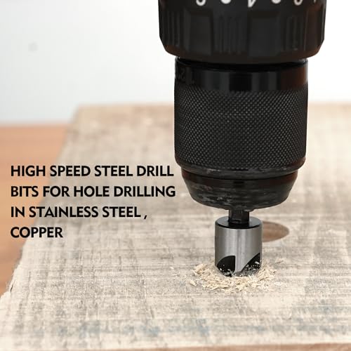 GMTOOLS 5PCS Countersink Drill Bit Set, High Speed Steel Countersink Bits, 82 Degree 5 Flute Pieces, 1/4 Inch Hex Shank, Fit for Sink Holes into Metals, Wood, Plywood, Plastic