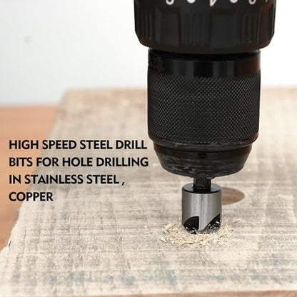 GMTOOLS 5PCS Countersink Drill Bit Set, High Speed Steel Countersink Bits, 82 Degree 5 Flute Pieces, 1/4 Inch Hex Shank, Fit for Sink Holes into Metals, Wood, Plywood, Plastic