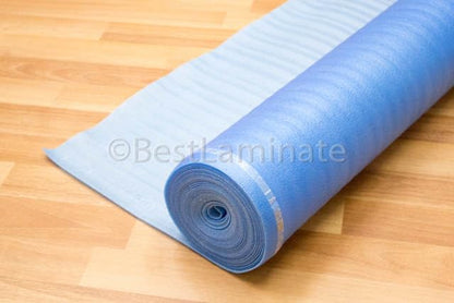 3in1 Vapor Barrier Flooring Underlayment w/Overlap and pre-Attached Tape Strip - Bestlaminate- 2mm - 500sq.ft (Bundle 5 Rolls Each 100 sg.ft.)