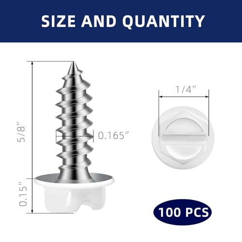 #8 x 5/8" White Painted Hex Washer Head Self Tapping Screws, Self Piercing Gutter Screws, Socket Bit Included, 100 PCS - color: White, size: #8 x 5/8"