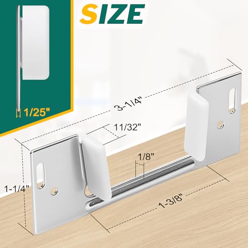 8Pcs Pocket Door Guide Bottom, Jamb Mounted for 1-3/8Inch Thick Door