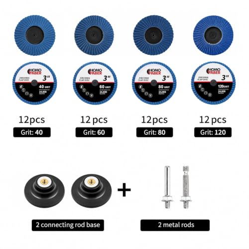 HOMO FABER 50Pcs Die Grinder Sanding Discs, 3 Inch Flap Discs Roll Lock - size: 3 Inch