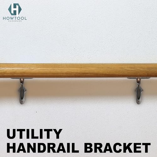 Stair Handrail Brackets Wooden Railing Support Antique Bronze, 3 Pack | HOWTOOL - color: Antique Bronze
