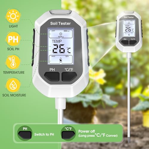 YAMRON 4-in-1 Soil Moisture Meter Digital Plant for Outdoor Plants