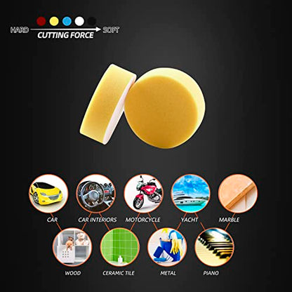 Polishing Pad, 50pcs 3 inch(80 mm) Sponge Buffing Pads, Foam Polishing Pad Kit for Car Sanding, Polishing and Waxing - color: 3 inch 50PCs