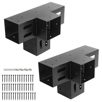 4"x4" Pergola Bracket Kit 2pcs,4-Way 90°Right Angle Corner Brackets - size: 2PC 4-Way Pergola Brackets