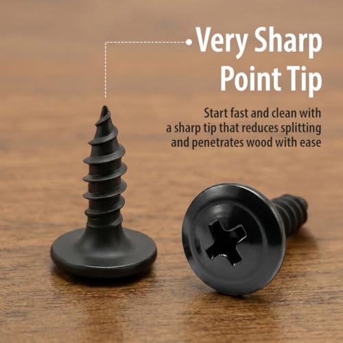 BCP Fasteners #8 x 1/2" Black Modified Truss Head Wood Screws, 100 Pack