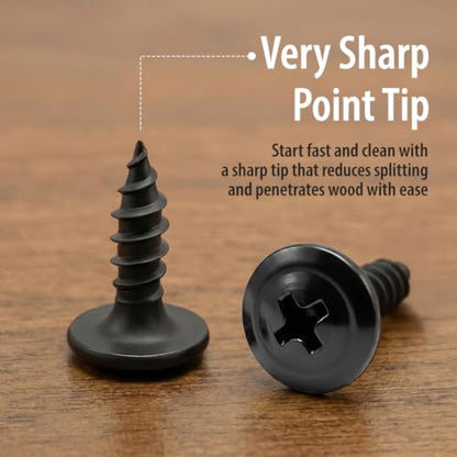 BCP Fasteners #8 x 1/2" Black Modified Truss Head Wood Screws, 100 Pack