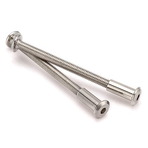 10pcs M6 Furniture Joint Connector Bolt & Cap Nut Kit 60MM - size: 60mm (10pcs)