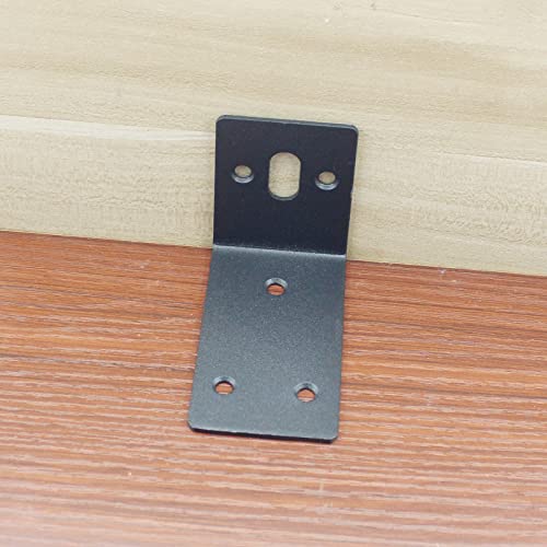 4PCS L Bracket Corner Brace, ULIFESTAR Stainless Steel Heavy Duty Black Corner Bracket,90 Degree Joint Right Angle Bracket,Metal L Brackets for Wood Furniture (59x83x1.8mm/2.3x3.3x0.1'' 6+1 Holes) - size: 59x83x1.8mm/2.3x3.3x0.1'' 6+1 Holes