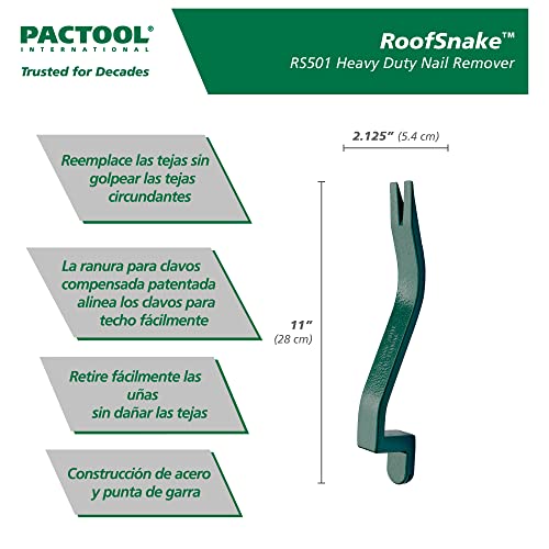 PacTool Roof Snake - Roofing Tool for Shingle Removal & Nail Extraction