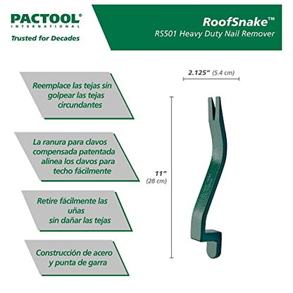 PacTool Roof Snake - Roofing Tool for Shingle Removal & Nail Extraction
