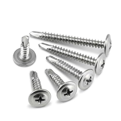 #10 x 1-1/4 (200 Pack) Sheet Metal Screws, 410 Stainless Steel Truss Head Self-Tapping Screws for Metal, Plastic & Wood, Phillips Drive, High Strength Self Drilling Screws - size: #10 x 1-1/4