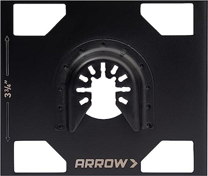 Arrow OSCGB2-1 2 Gang Electrical Box Drywall Cutting Blade for Oscillating Tools, Universal, Fits Most Multitools, Includes Adapter, Makes 4” by 3-3/4” Hole - size: 2-Gang