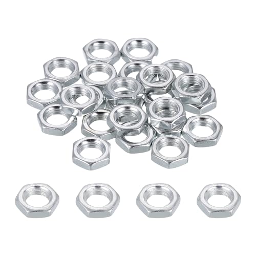 PATIKIL M8x1x4mm Steel Hex Nuts, 25Pcs Metric Fine Thread Carbon Steel Zinc Plated Finished Hardware Screw Nuts Fasteners for Machinery Manufacturing, Industrial Use, 12mm Width - size: M8x1x4x12mm