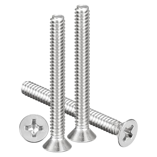 METALLIXITY #4-40x1 Phillips Flat Head Bolts 304 Silver 50Pcs - color: Silver, size: #4-40x1"