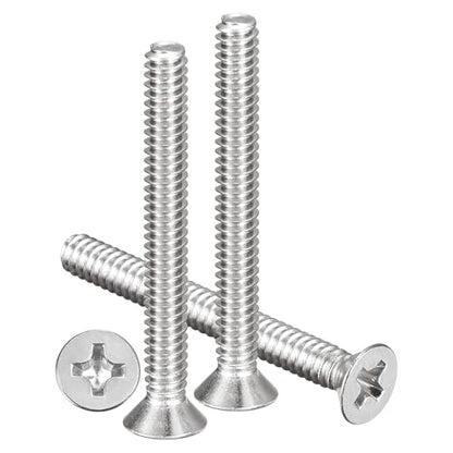 METALLIXITY #4-40x1 Phillips Flat Head Bolts 304 Silver 50Pcs - color: Silver, size: #4-40x1"