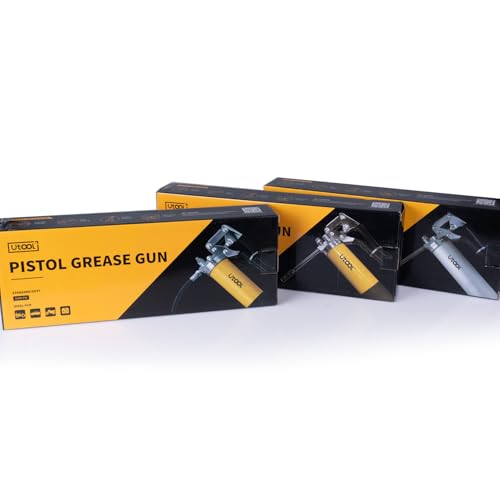 UTOOL 8000 PSI Heavy Duty Pistol Grip Grease Gun Kit, 14 oz Capacity - size: 7PCS