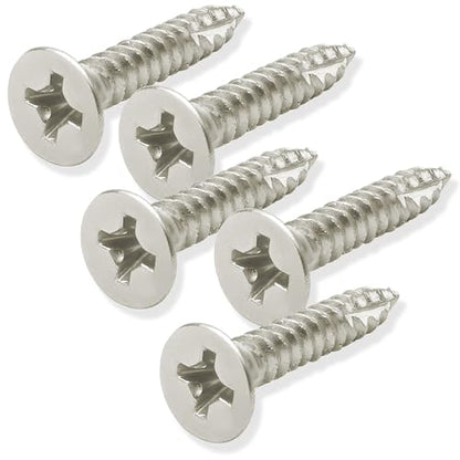 Cauldham Satin Nickel Wood Screws #9 x 1 Inch for Door Hinges - 25 Pack - color: Satin Nickel