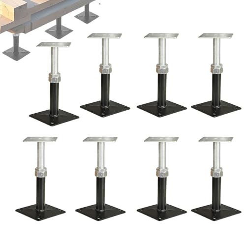 8 Pack Adjustable Deck Support, 5"-8" Floor Jack Posts for Deck Leveling