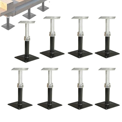 8 Pack Adjustable Deck Support, 5"-8" Floor Jack Posts for Deck Leveling