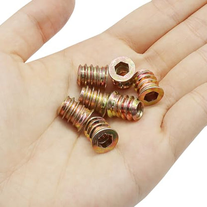 Piutouyar 20 Pcs M6x13mm Threaded Inserts Nuts for Wood - size: M6x13mm