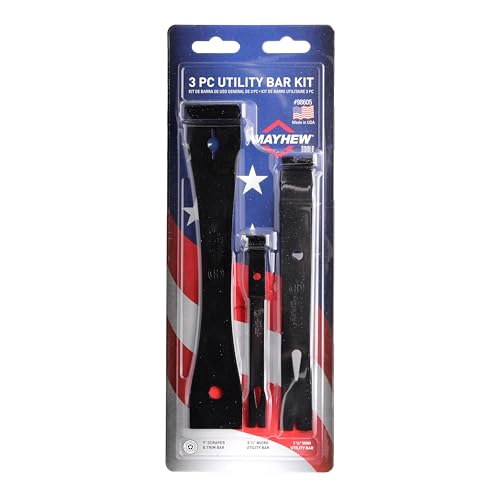 Mayhew Tools 98605 Utility Bar Set, Black Oxide Finish, 3-Piece Flat Bar Set - size: 3-Piece Flat Bar Set